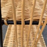 Wicker lyre side table