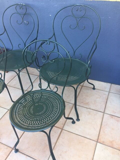 Sets of 2 chairs and 2 garden armchairs in wrought iron DU XXéme
