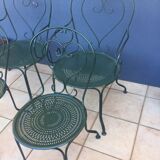 Sets of 2 chairs and 2 garden armchairs in wrought iron DU XXéme