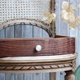 Wooden drawer with aluminum button