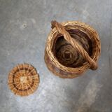 Vintage wicker and rattan basket