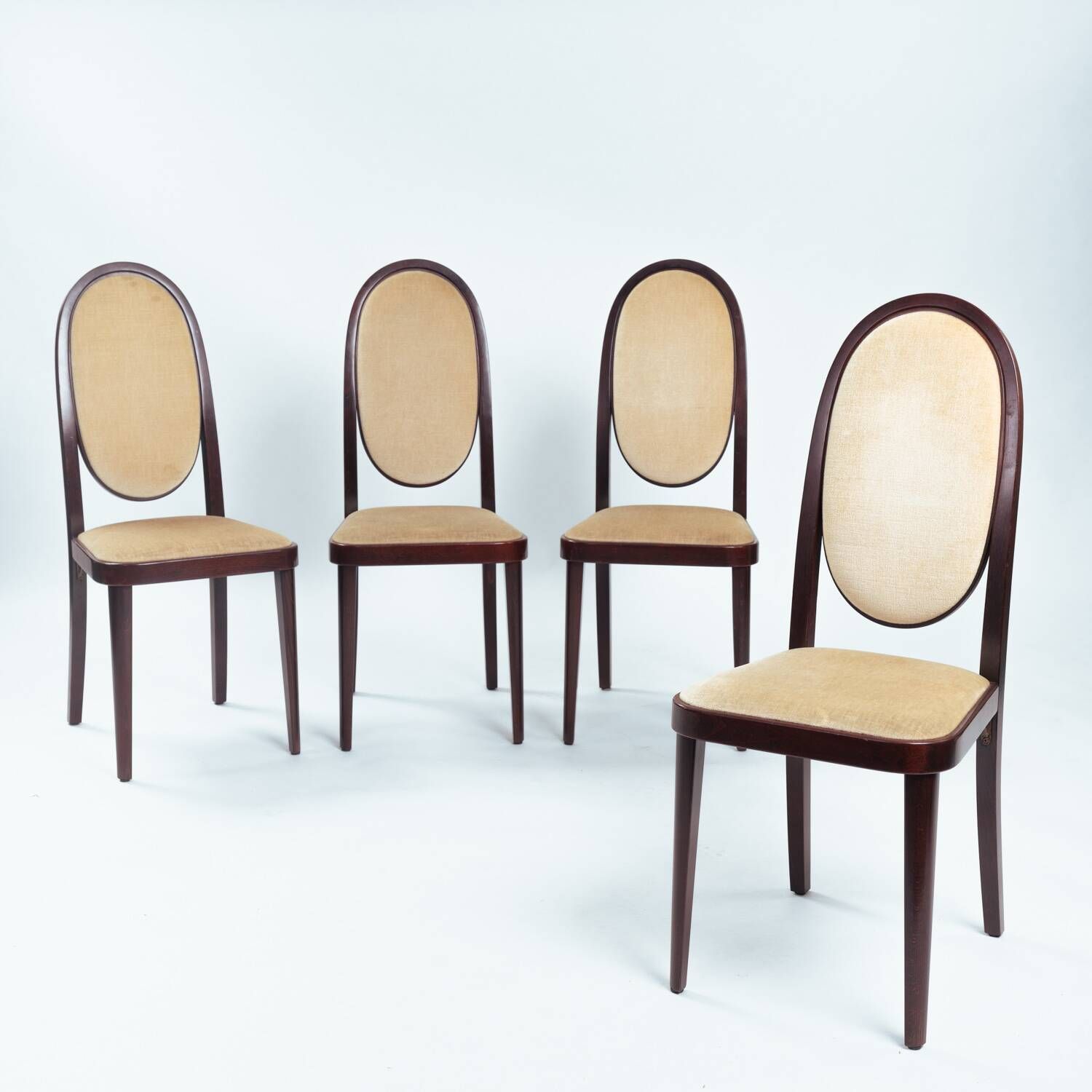 Thonet High Back Velvet Chairs No. 567 by Otto Prutscher