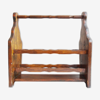 primitive magazine rack made of solid wood