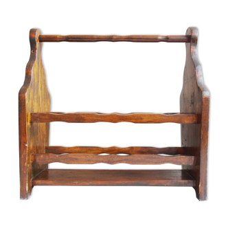 primitive magazine rack made of solid wood