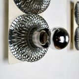 Series of 3 spring wall lights by Philippe Rogier for Oxar, France, 1970s