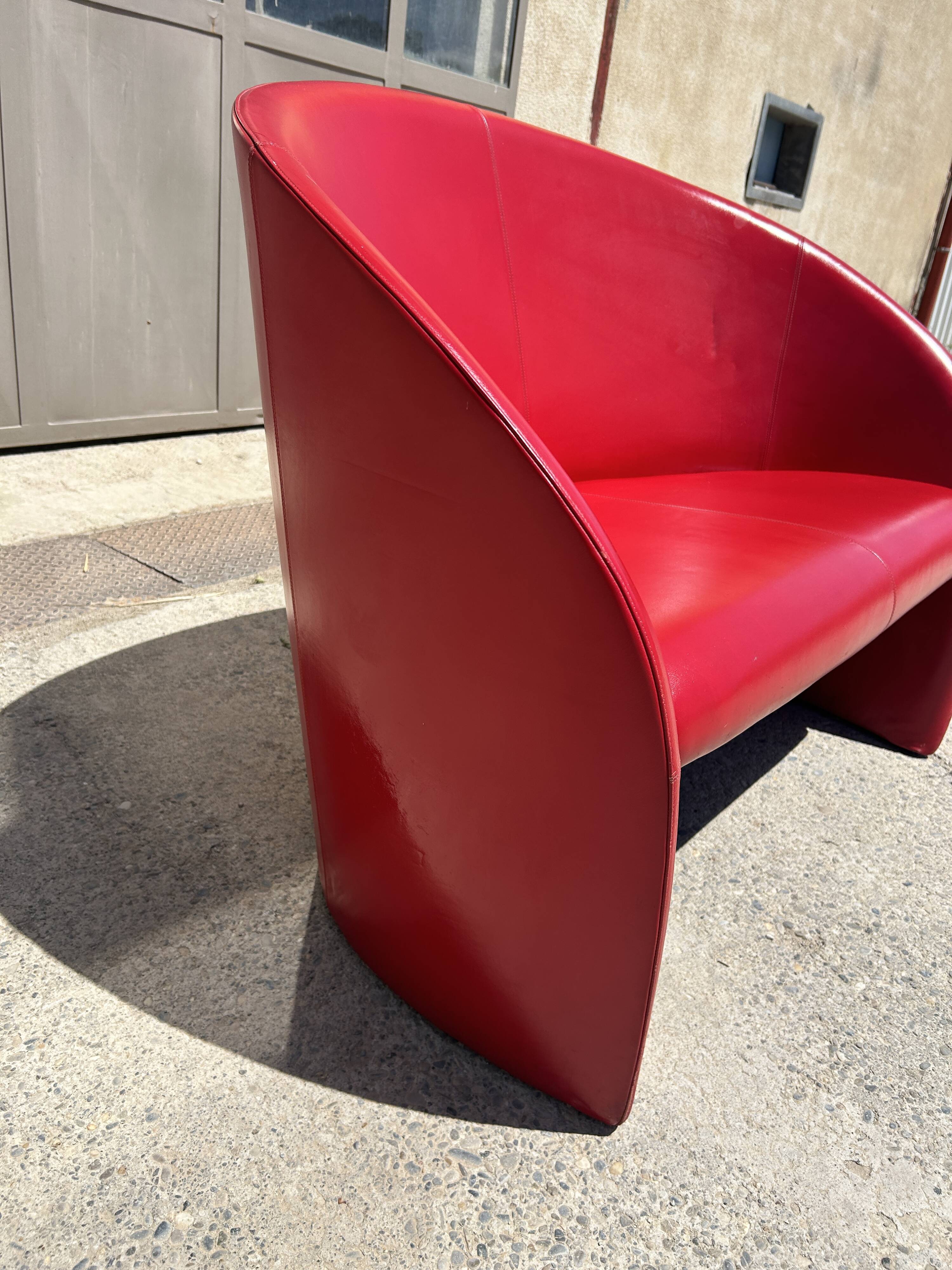 Leather sofa Lella and Massimo Vignelli for Poltrona Frau 1989