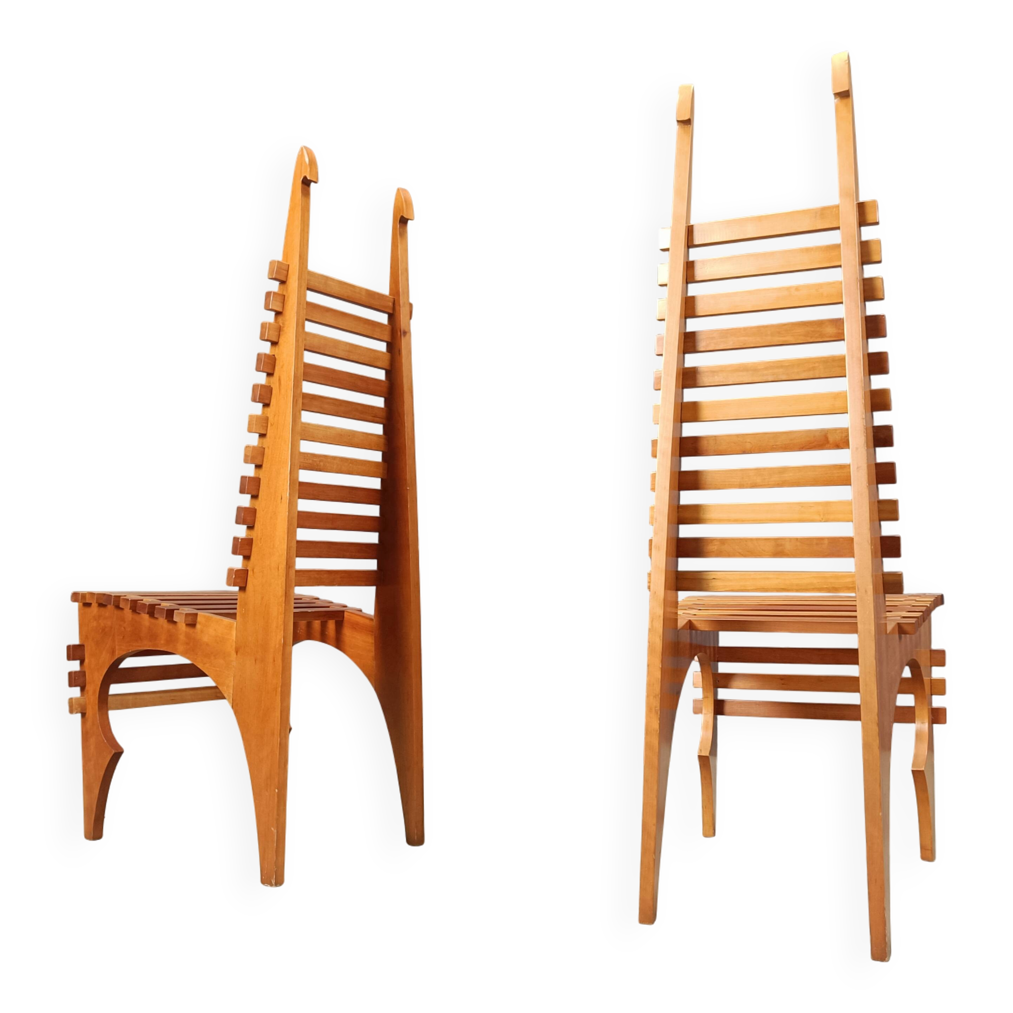 Postmodern 'Calcar' dining chairs by Benoit Lange, 1990s