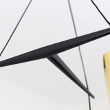 Hanging lamp in granite resin and gilded brass, 1950s
