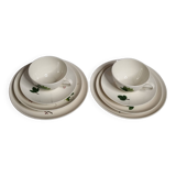 Breakfast service for two, cups, saucers and plates, 24 cm