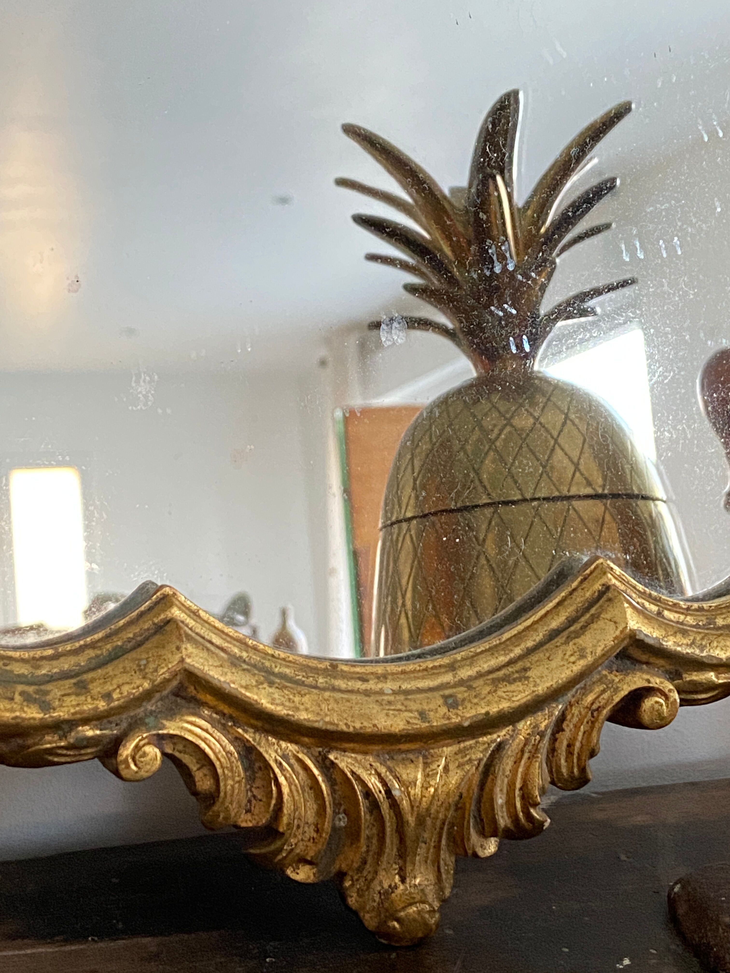 Old rocaille gilded mirror