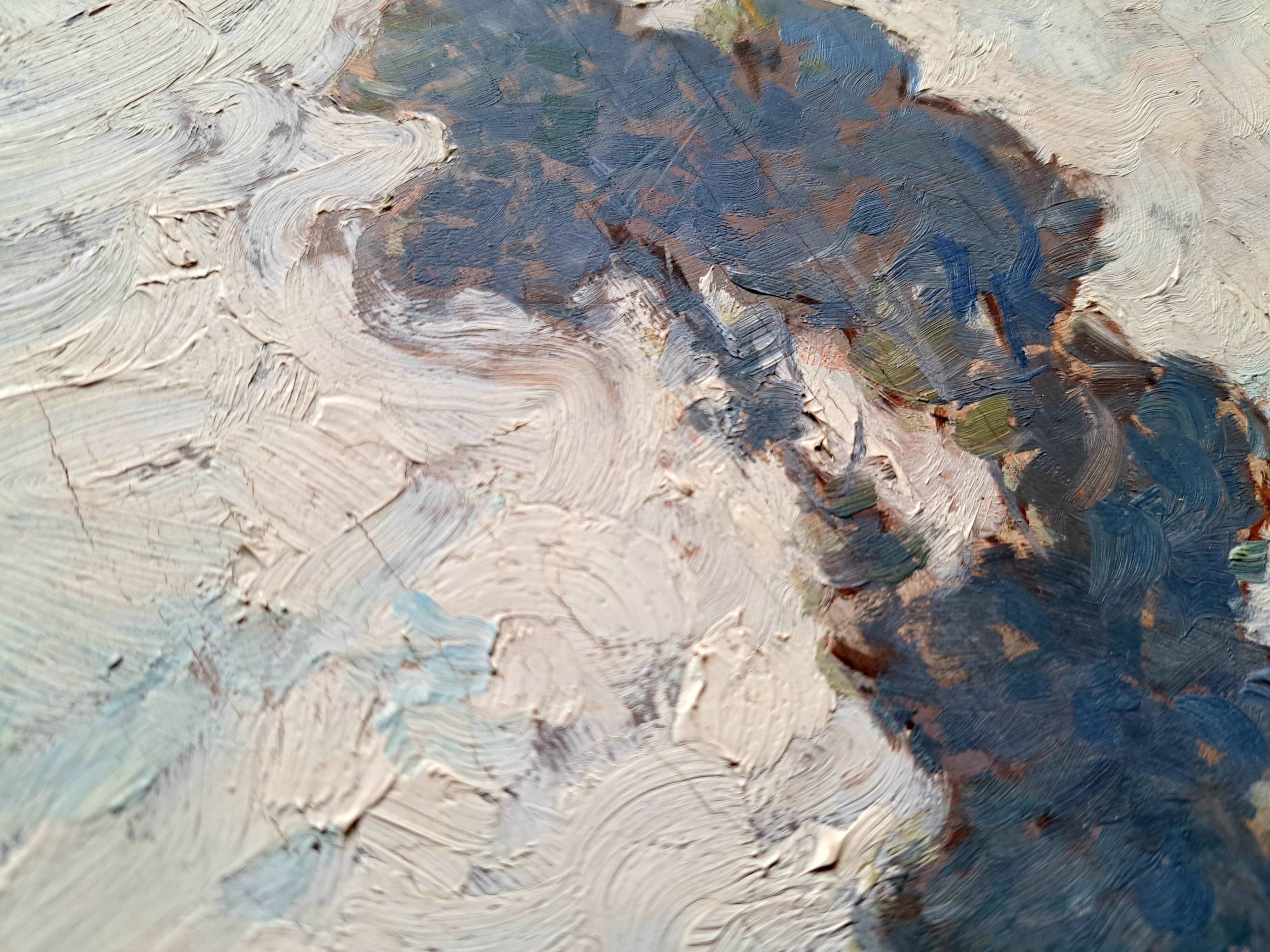 Tableau ancien huile sur panneau signé Montagney