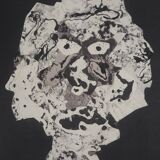 jean dubuffet: portrait - lithograph and stencil