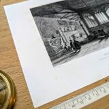 Camposanto, Pisa, old engraving, printed in 1841.