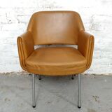 Deauville Leather Armchairs by Marc and Pierre Simon for Airborne, 1960s