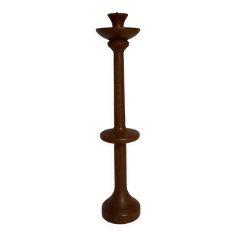 Large Scandinavian teak wood candle holder