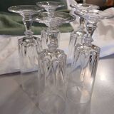 5 antique crystal flutes