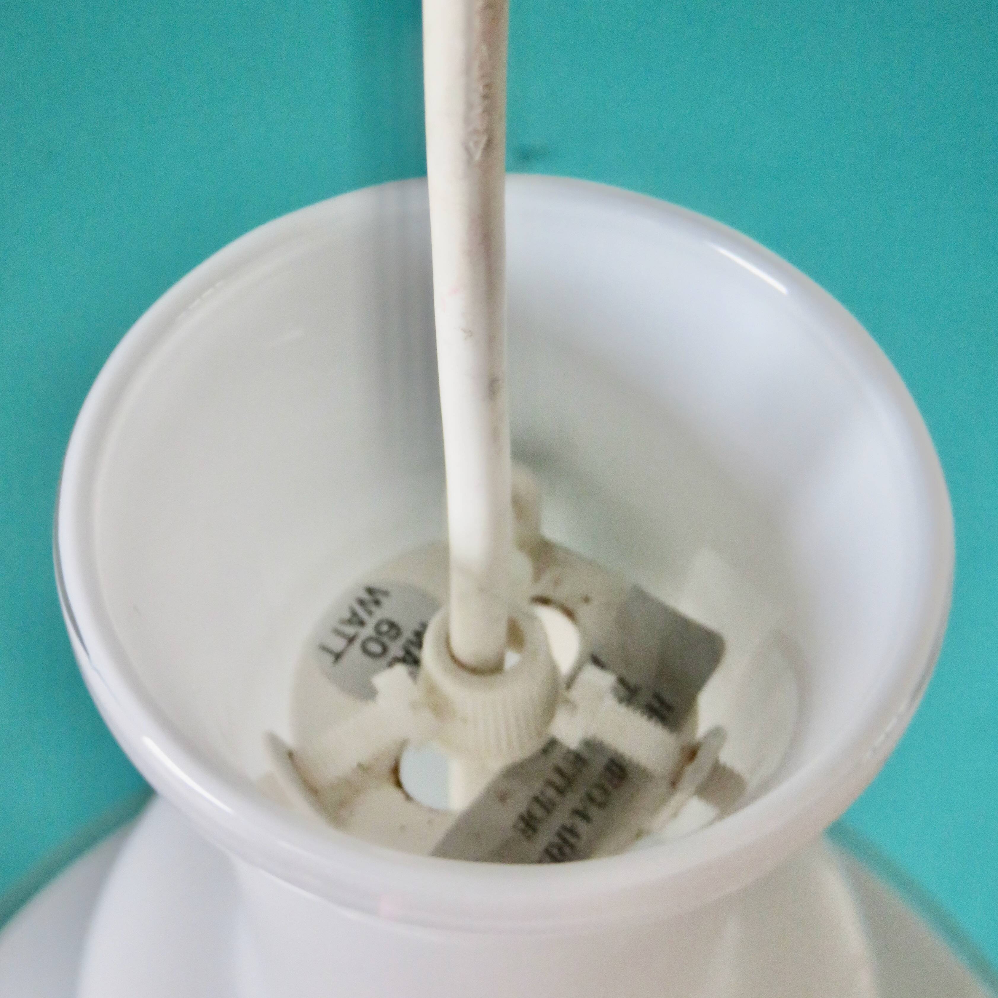 Opal glass pendant lamp by Mickael Bang for Holmegard. Denmark 1972