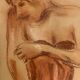Signed pastel painting, female portrait, Belle Epoque “The Corset”