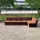 Vintage Modular Sofa in Brown Velvet Corduroy, 1970s