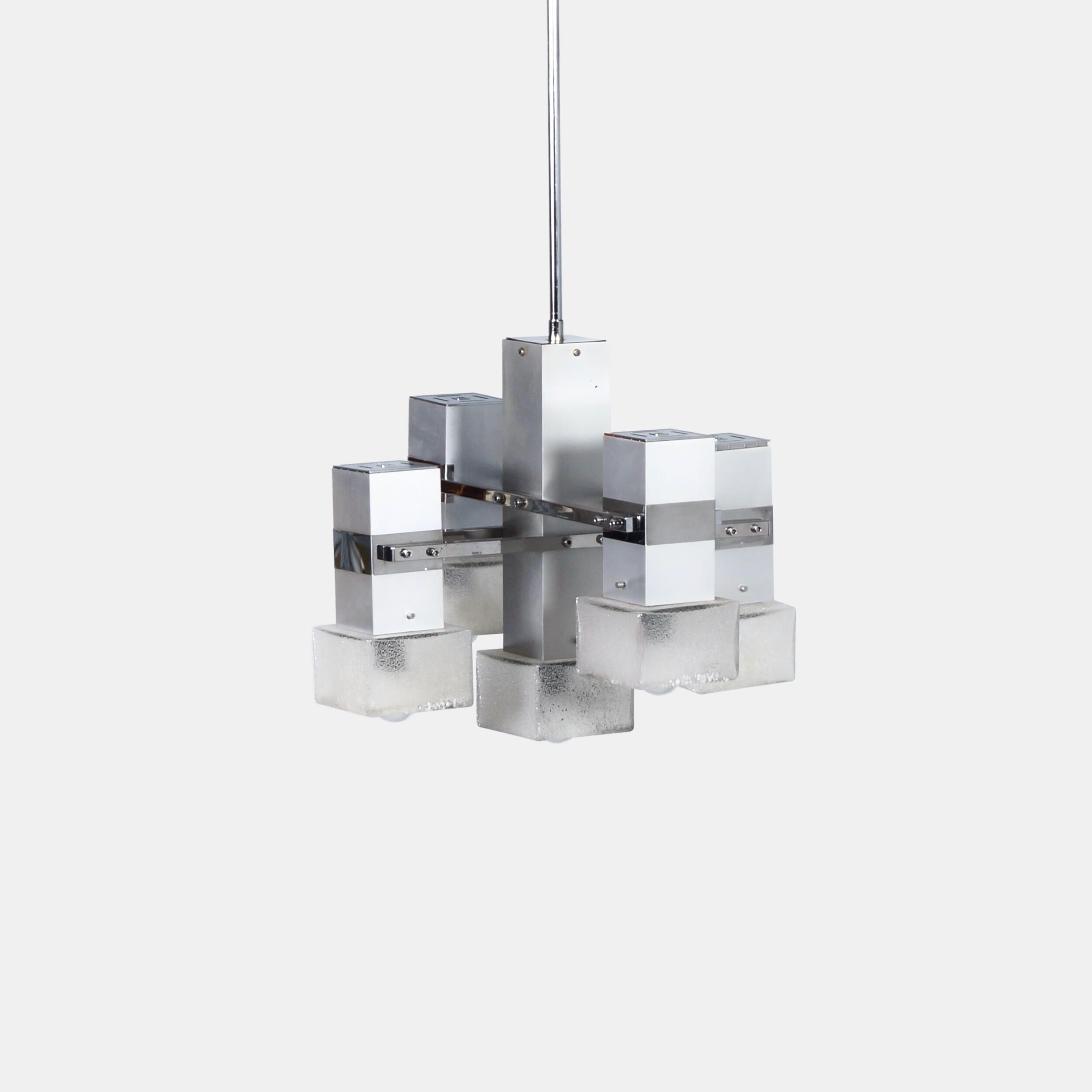 Italian cube pendant by Gaetano Sciolari, 1970s