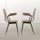Auping Model Carelle Minimalistic Side / Dining Chairs Teak Wood 1950s