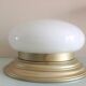 Ceiling lamp globe in white opaline and gold metal art deco style