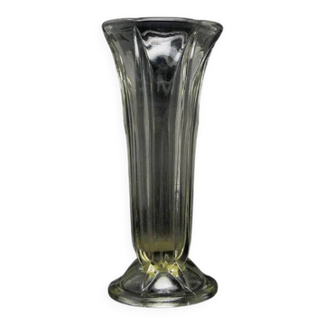 Vase Art Déco, en verre, Pologne, années 1950