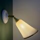 Vintage tulip wall lamp in white and gold granite glass