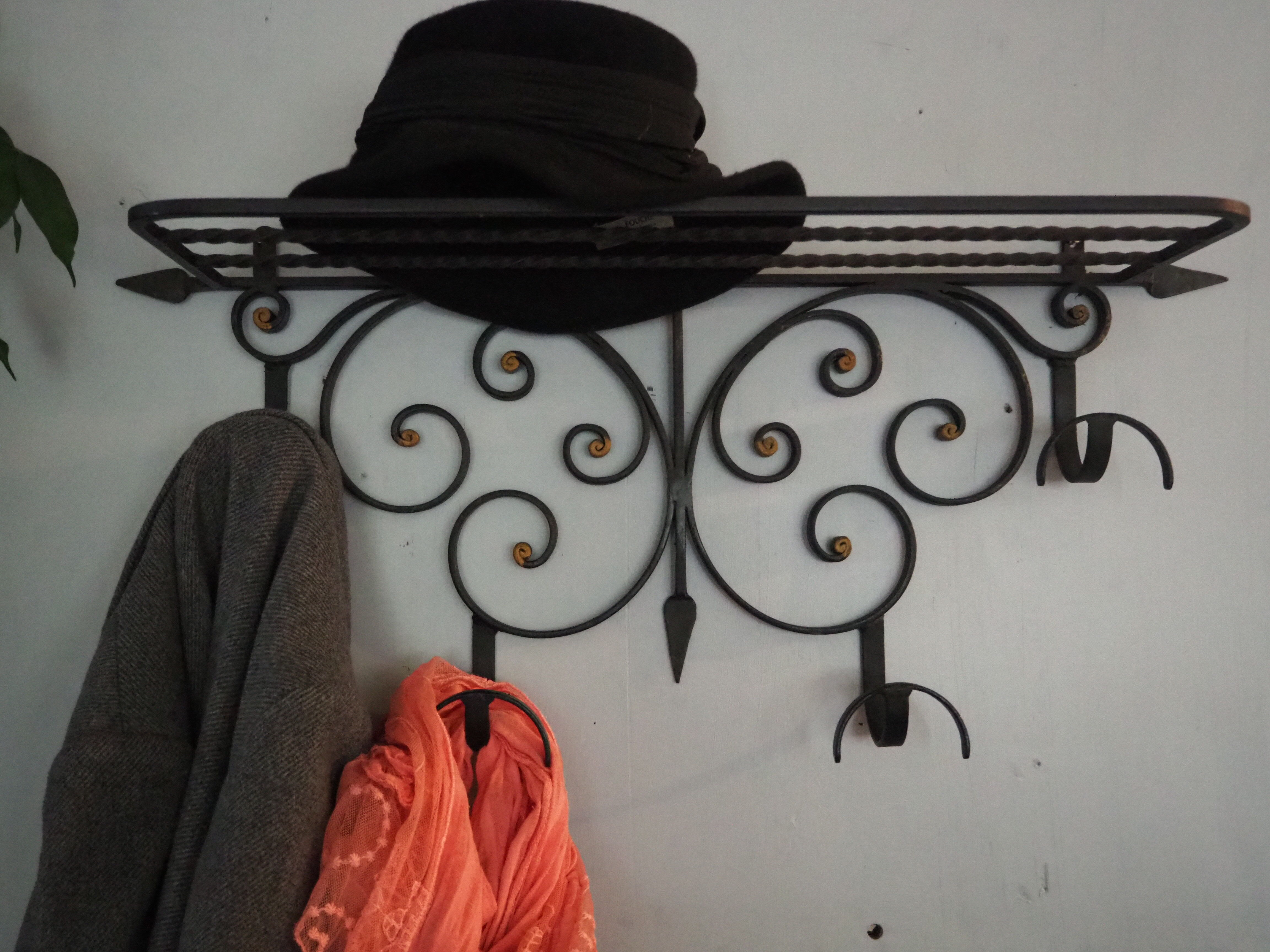 Coat and hat holder - wrought-iron from the 1970s