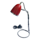 Desk, table lamp in red metal and silver vintage 1970