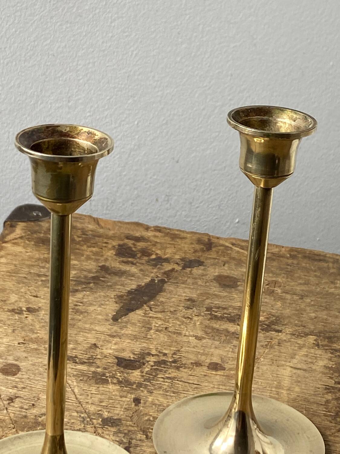 Vintage brass candle holders
