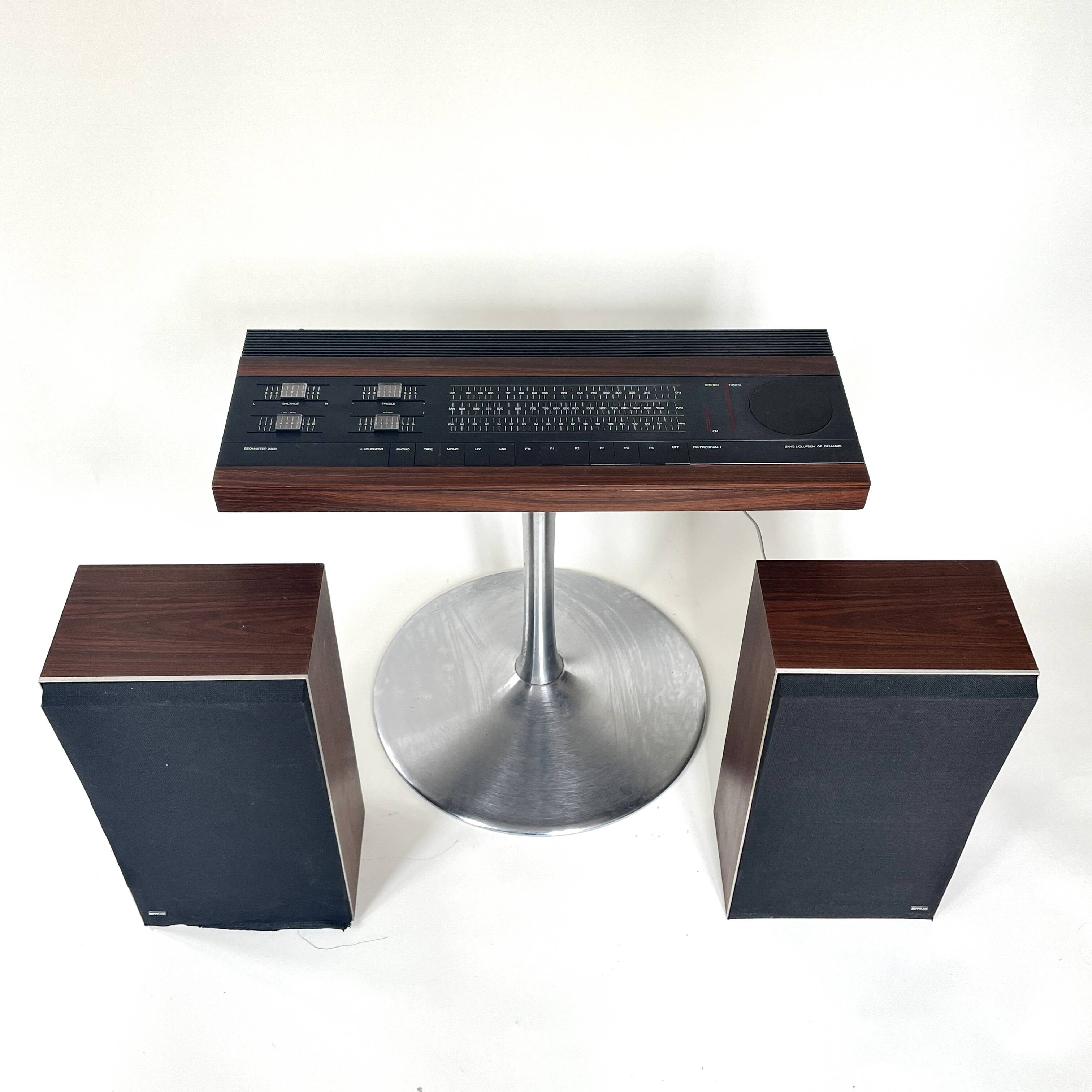 Bang & Olufsen BeoMaster 2000 tuner with Beovox S45 speakers, circa 1970
