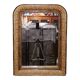 Louis Philippe style mirror in elm-veneered wood and gilded stucco height 83cm