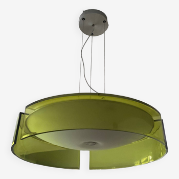 Designer pendant light in plexiglass and glass