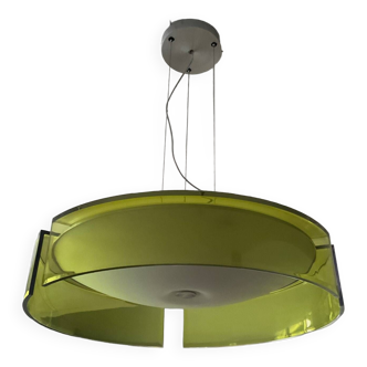 Designer pendant light in plexiglass and glass