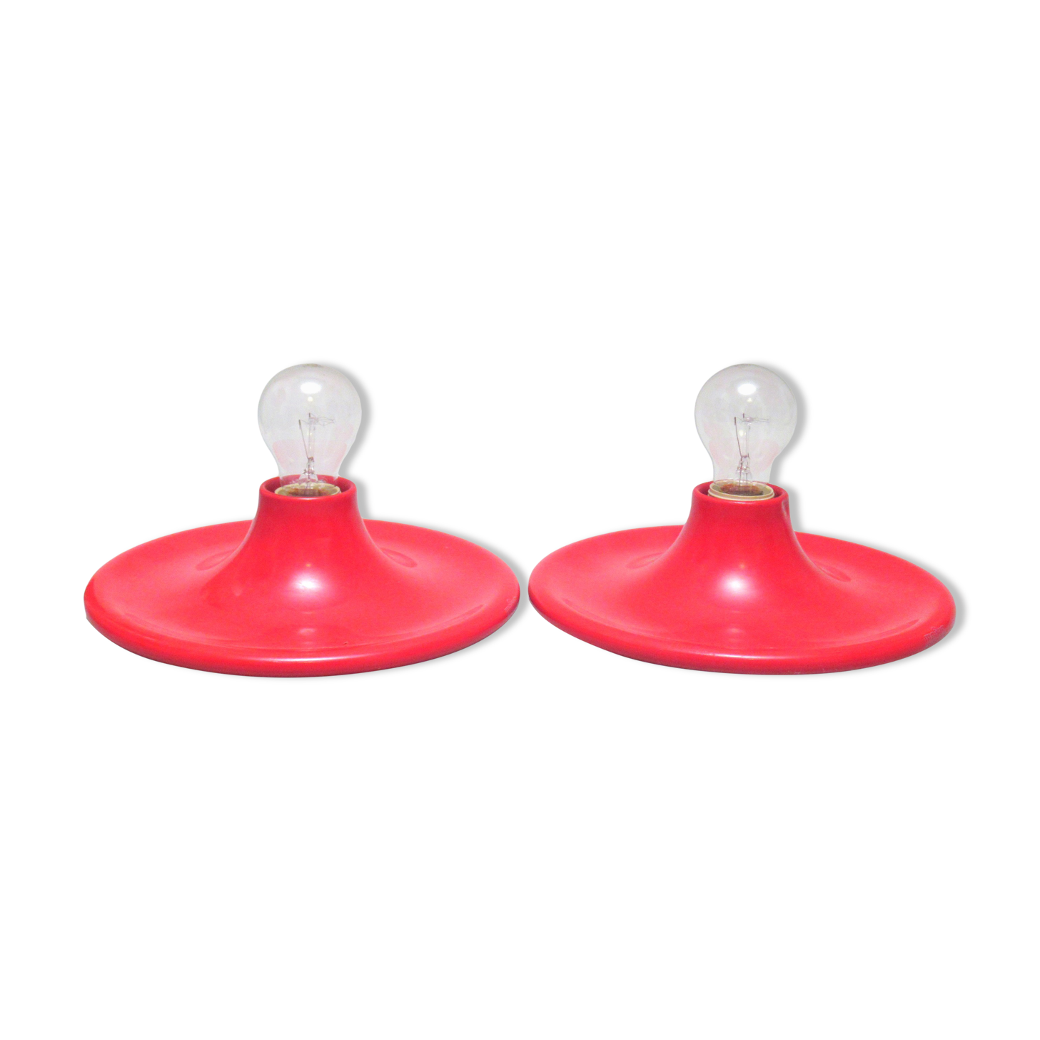 Teti red Targetti wall lamps 70s 80s