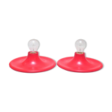 Teti red Targetti wall lamps 70s 80s
