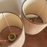 Paire de lampe bois et jute
