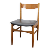 Scandinavian style chair in teak and skaï