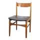 Chaise style scandinave en teck et skaï