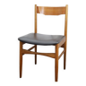 Chaise style scandinave en teck et skaï