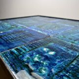 Table basse en céramique bleue par Robert & Jean CLOUTIER circa 1960