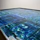Blue ceramic coffee table by Robert & Jean CLOUTIER circa 1960