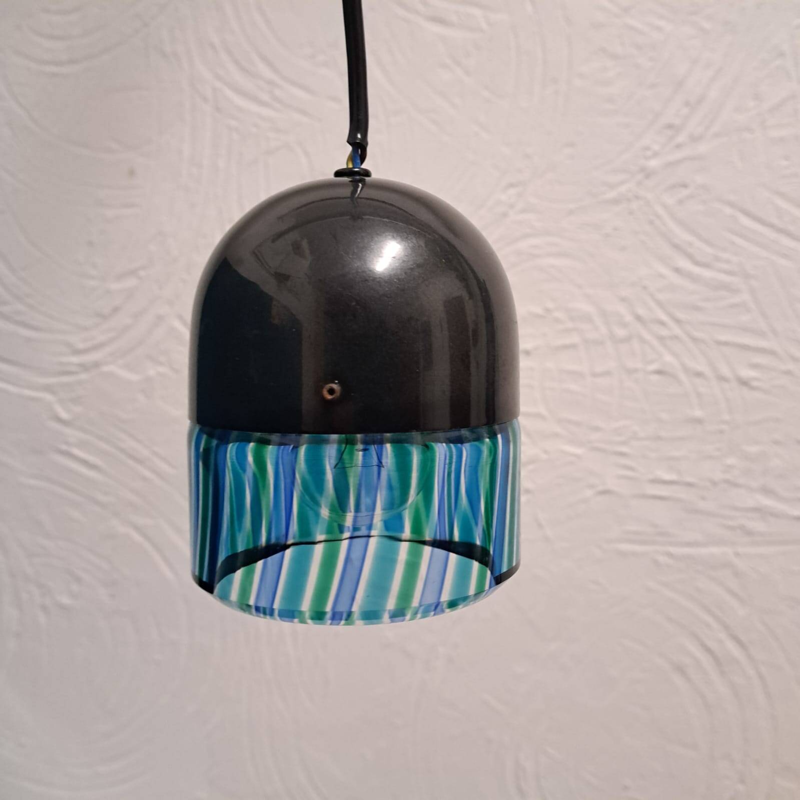 Suspension lamp, 1980s, glass with alternating rods