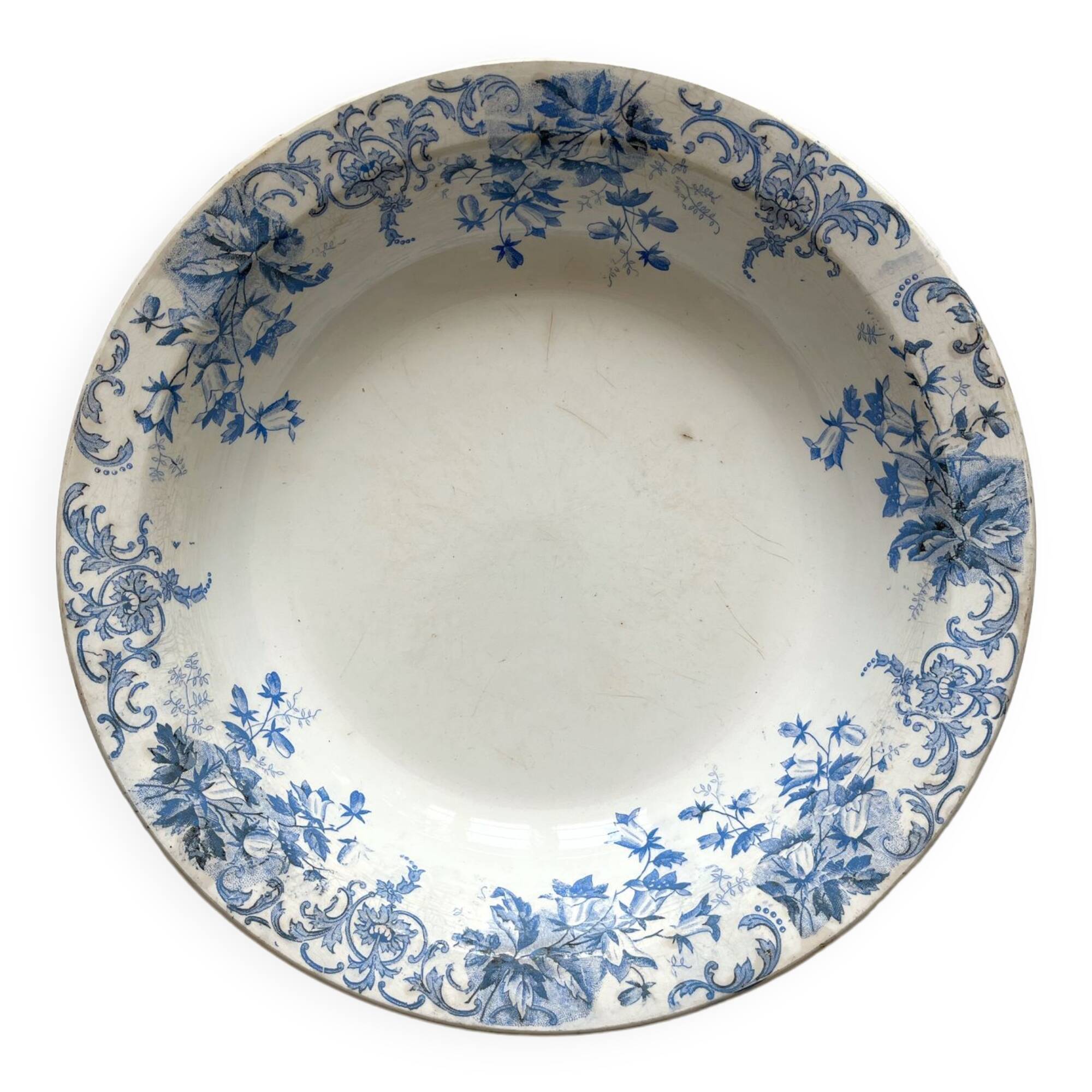 Deep earthenware dish "Campanule" Saint Amand et Hamage