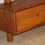 Vintage wall shelf unit in solid elm, 1970s