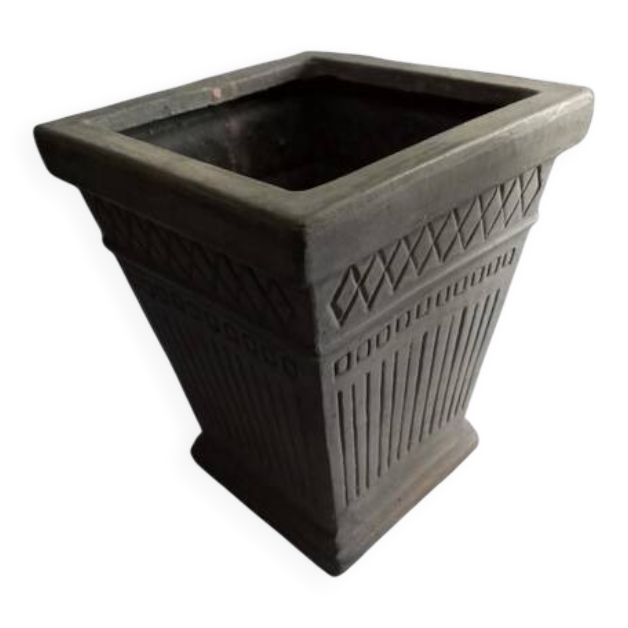 Square jardinière in Art Deco style in ceramic