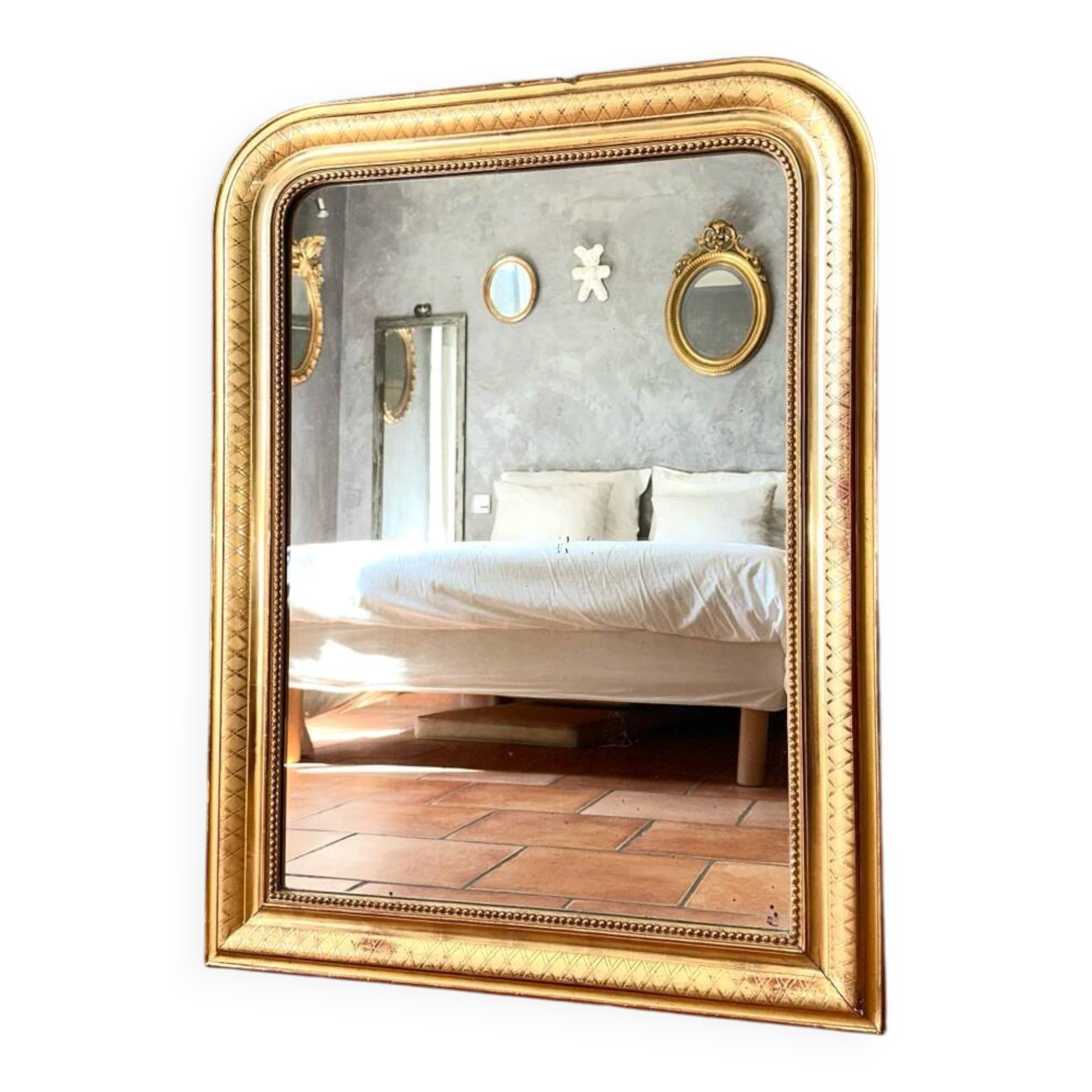 Louis-Philippe antique gilded mirror from the 19th century.