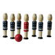 Vintage 1970s wooden soldier bowling set or bowling alley