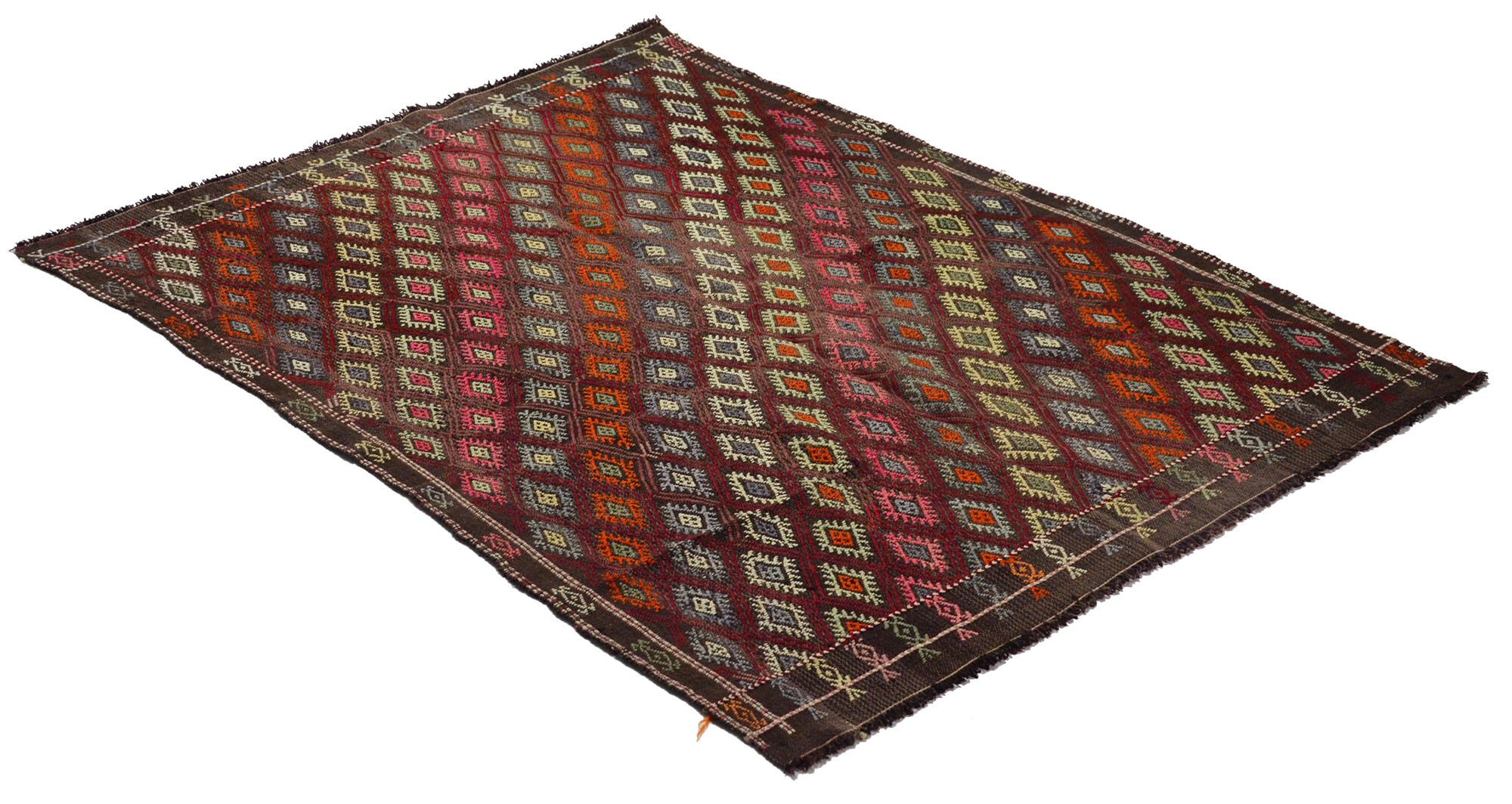 Anatolian handmade kilim rug 191 cm x 143 cm